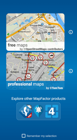 Maps choice at the app start