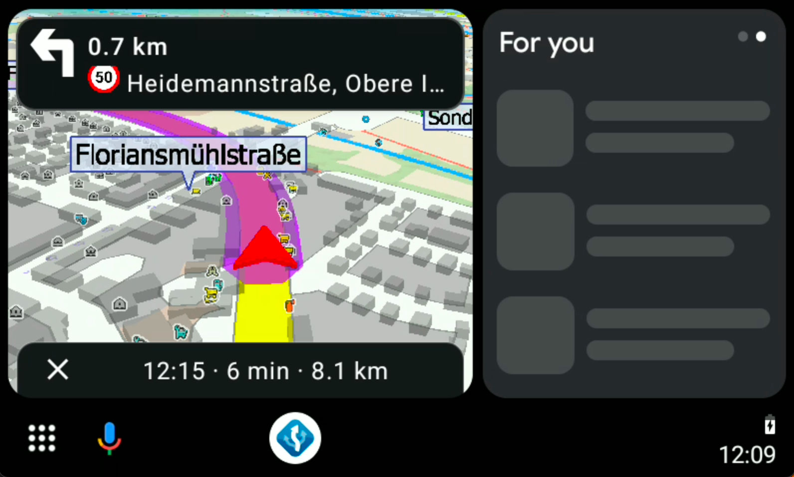 MapFactor Navigator 7.3 - Android Auto Coolwalk UI - screenshot