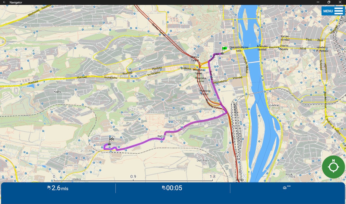 mapFactor Navigator for Android on Windows 11 - Calculated route