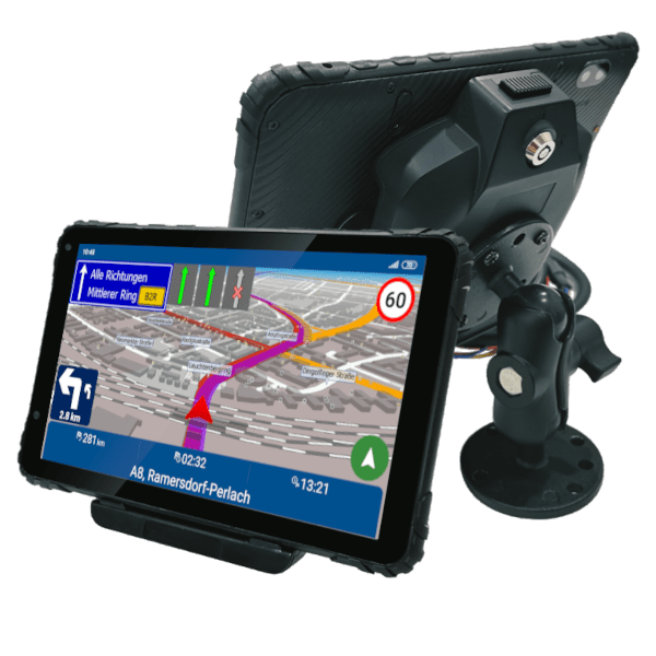 GPS navigation device Actis Rugged Android tablet with navigation screen from MapFactor Navigator