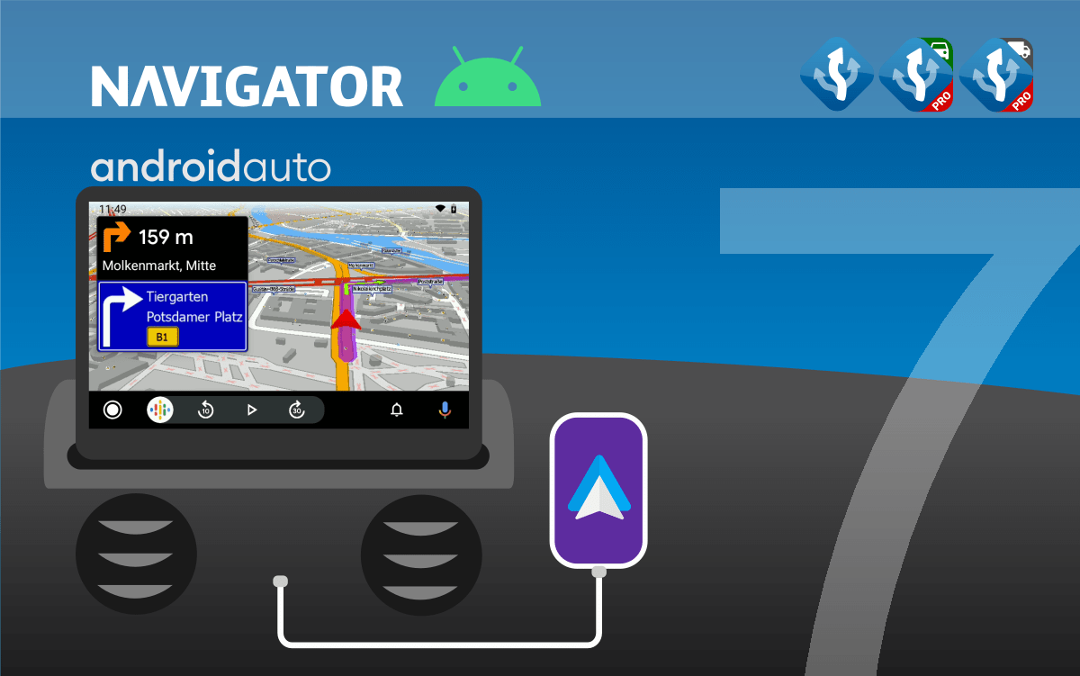 MapFactor Navigator 7 for Android Auto - promo picture