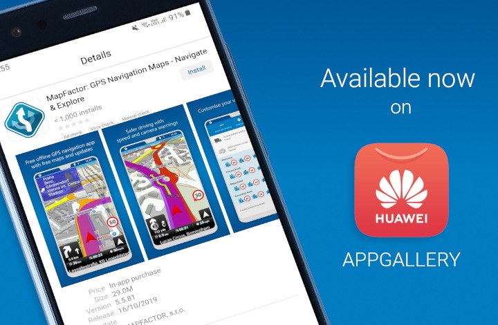 MapFactor Navigator now on Huawei AppGallery