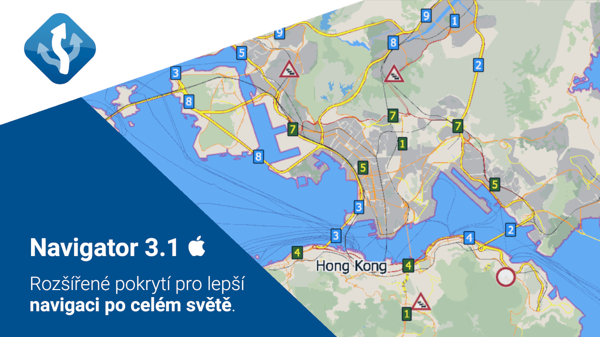 Navigator 3.1 pro iOS - rozšířené pokrytí pro globální navigaci