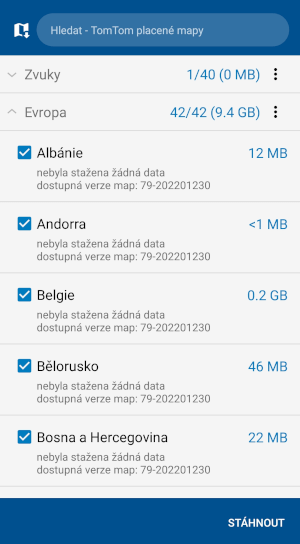 Hledání ve Správci map urychlí stahování nových zemí a oblastí