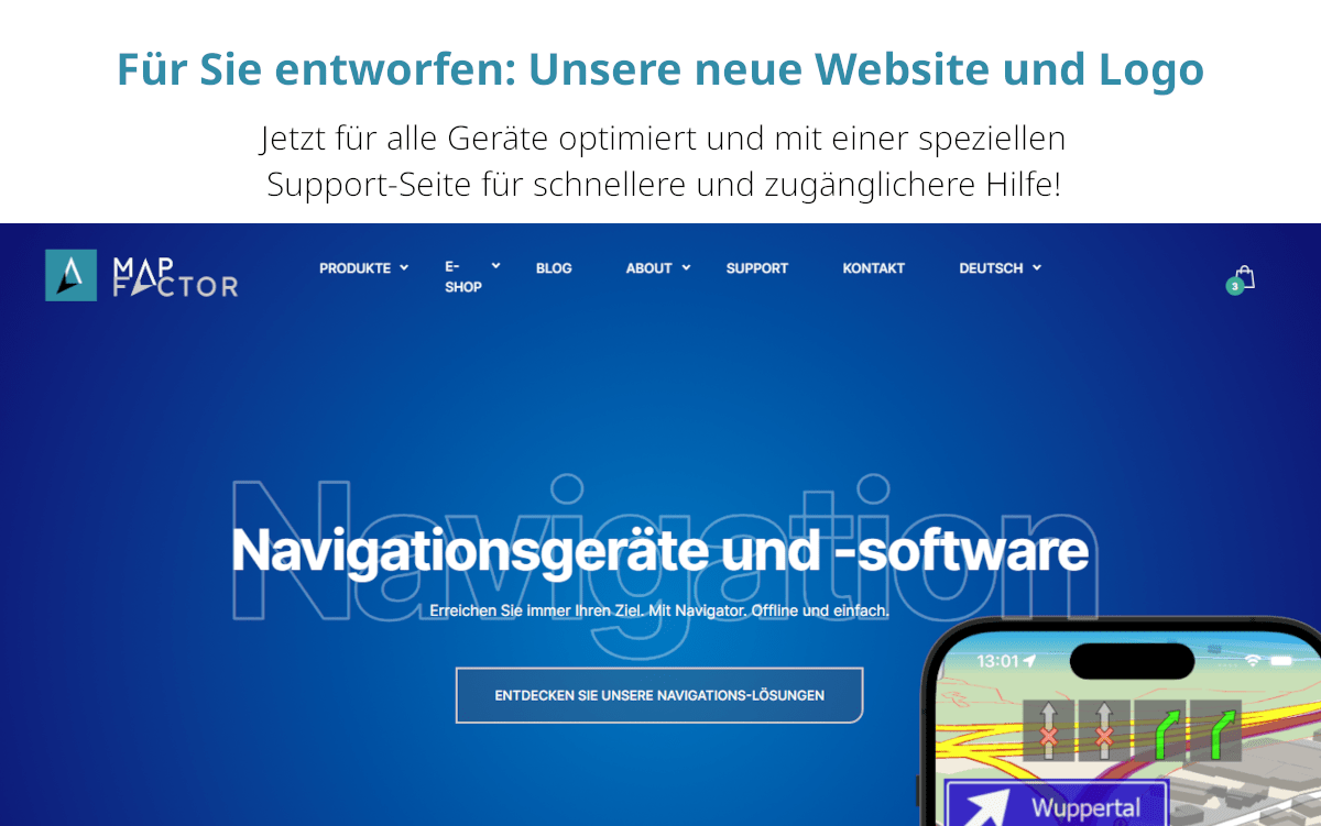 Neue Website und Logo von MapFactor