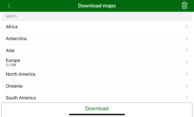 Map Manager in Navigator for iOS