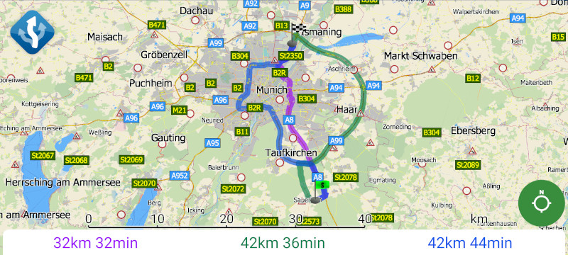 mapFactor Navigator - map with alternative routes and real time traffic